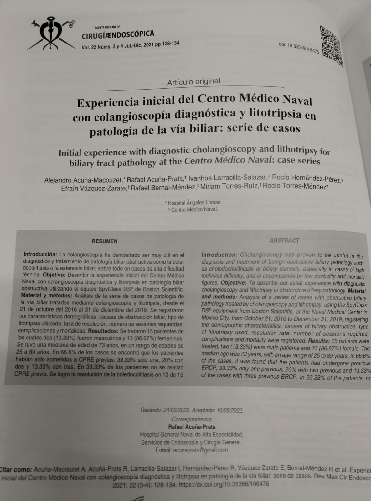 Dr. Rafael Acuña Prats | Cirugía endoscópica